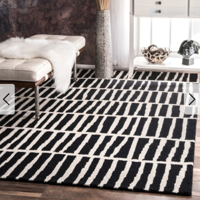 Carbon Loft McCoy Black and White Handmade Geometric Wool Area Rug, Overstock